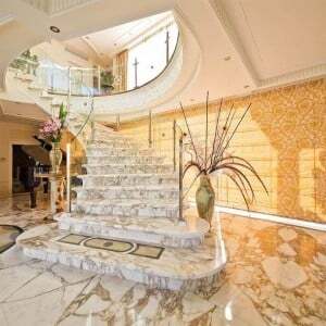 arabescato marble spiral staircase