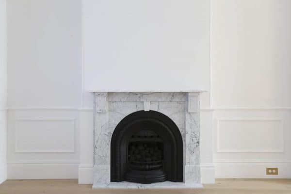 carrara marble fireplace mantle