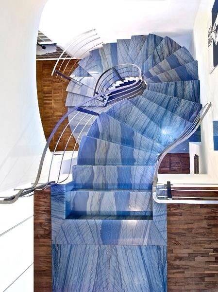 blue marble stairs