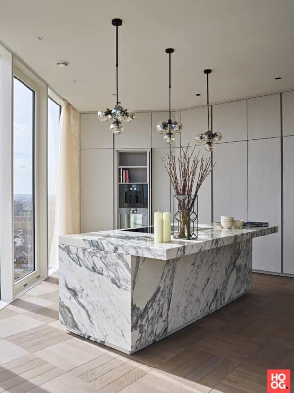 Arabescato Kitchen Island