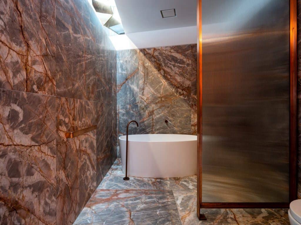 Breccia Marble Bathroom