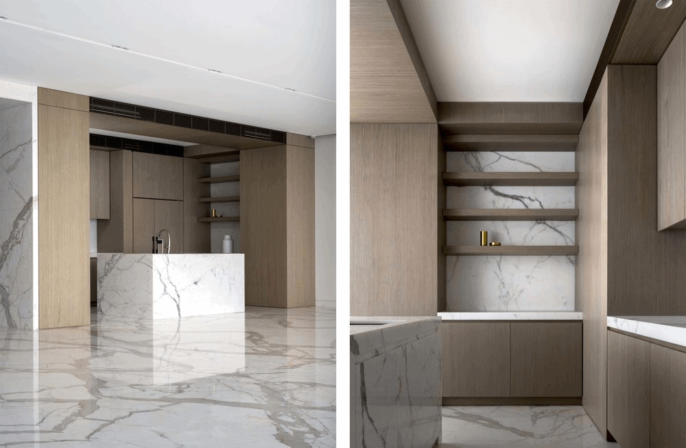 Calacatta kitchen island and floor