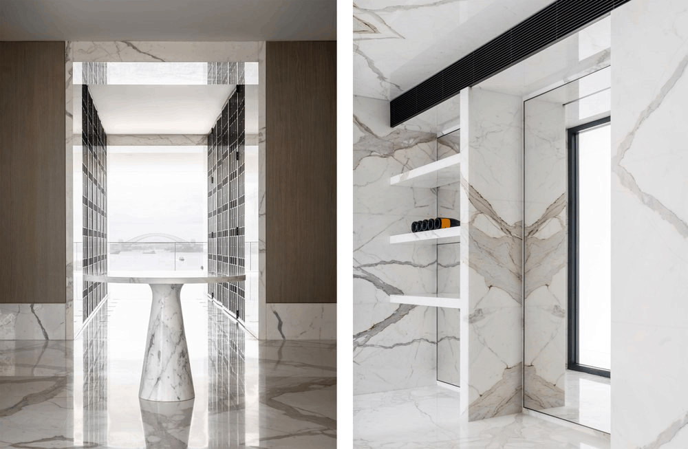 Calacatta marble cellar