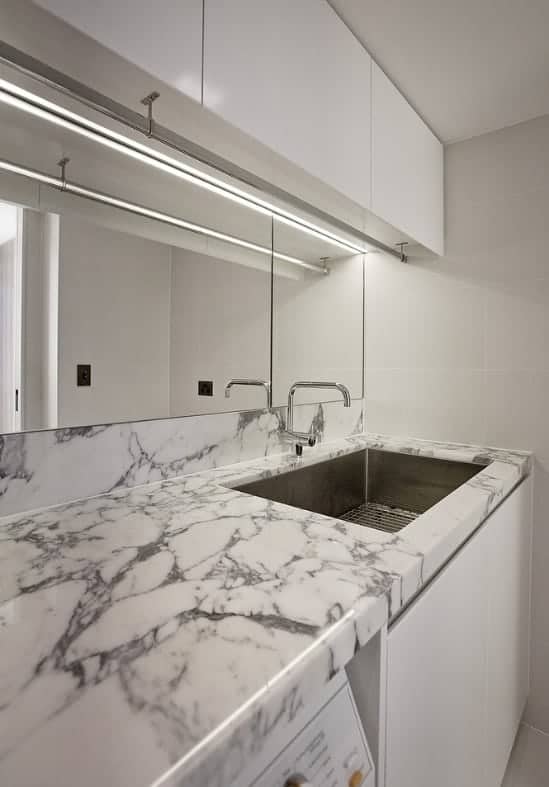 arabescato marble laundry benchtop