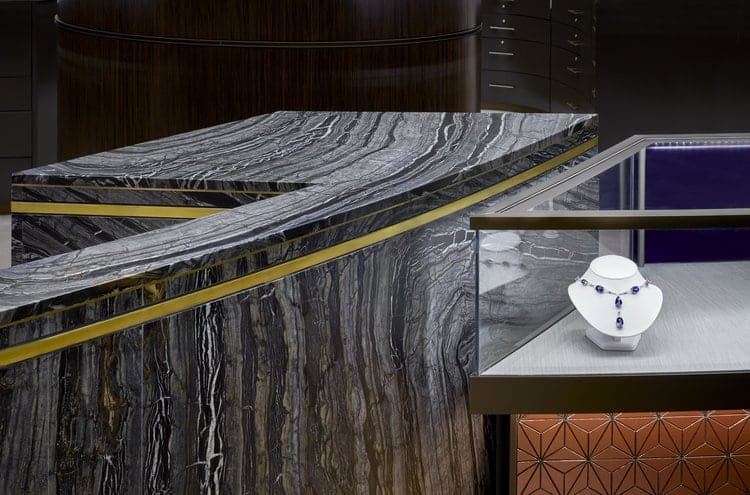 black fantasy marble reception counter