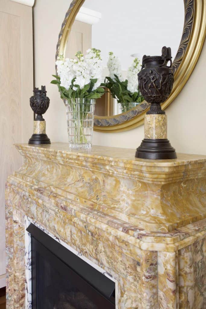breccia de vendome fireplace mantle