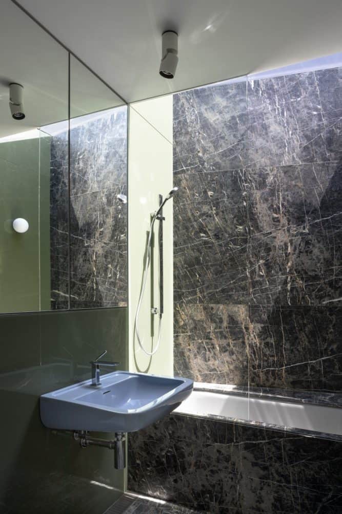 breccia nera bathroom walls