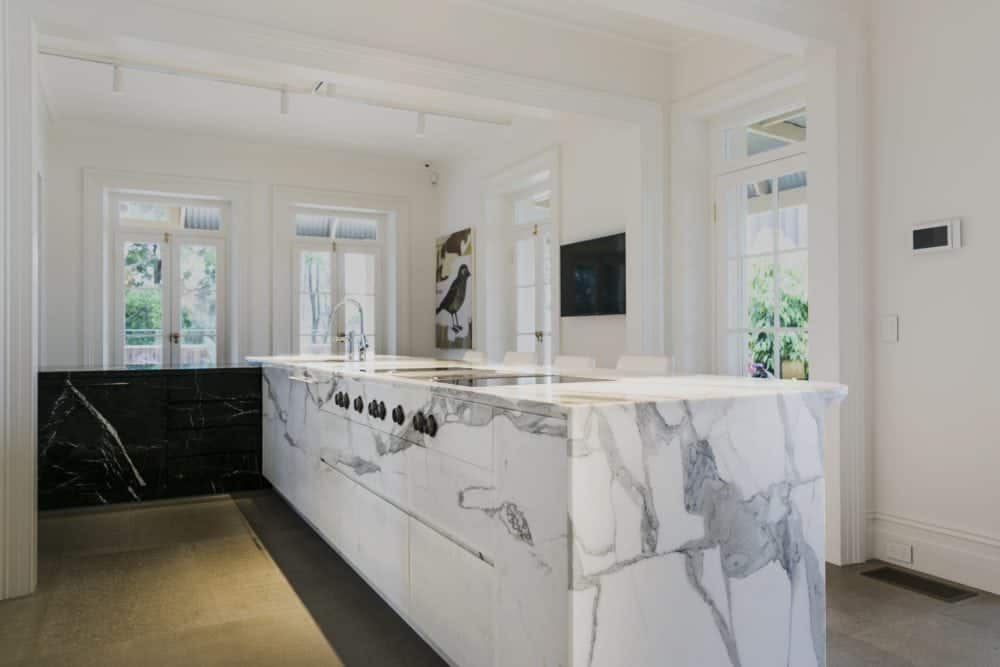 calacatta marble kitchen island