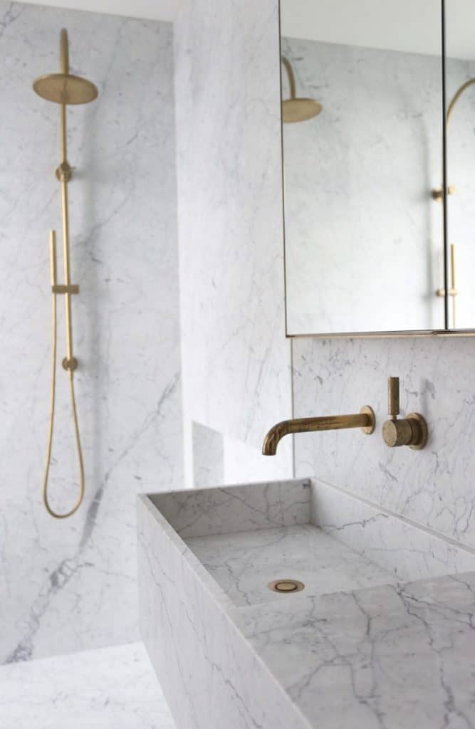 carrara marble custom vanity
