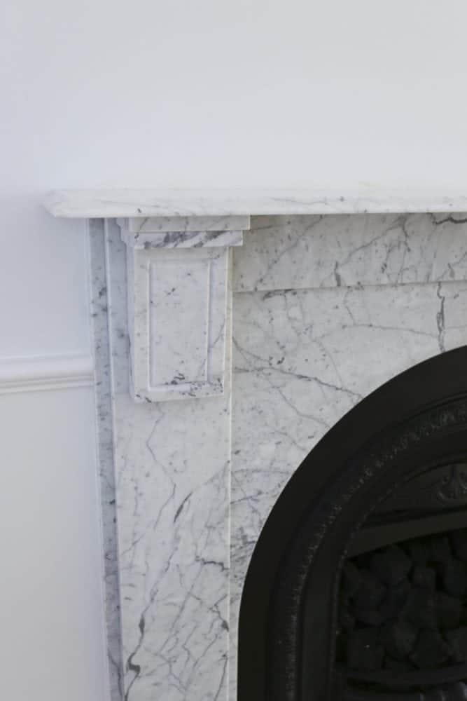 carrara marble fireplace mantle surround