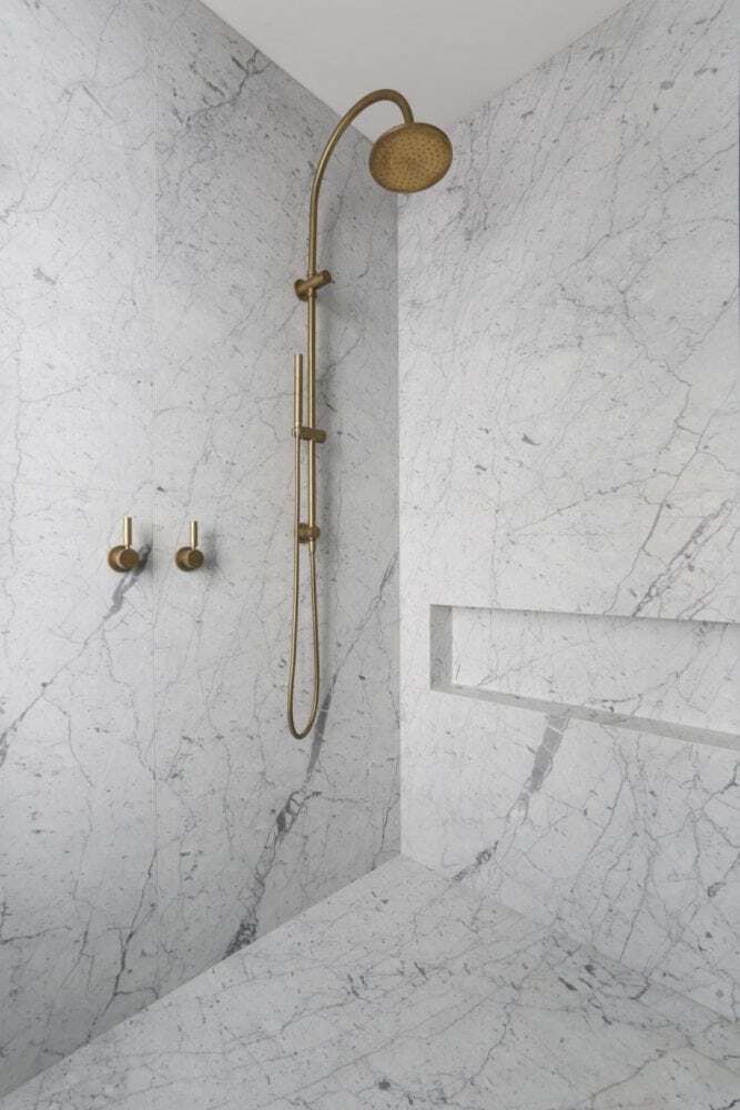 carrara marble shower walls and floor