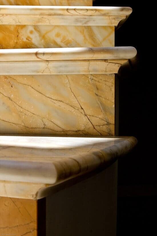 giallo sienna marble staircase