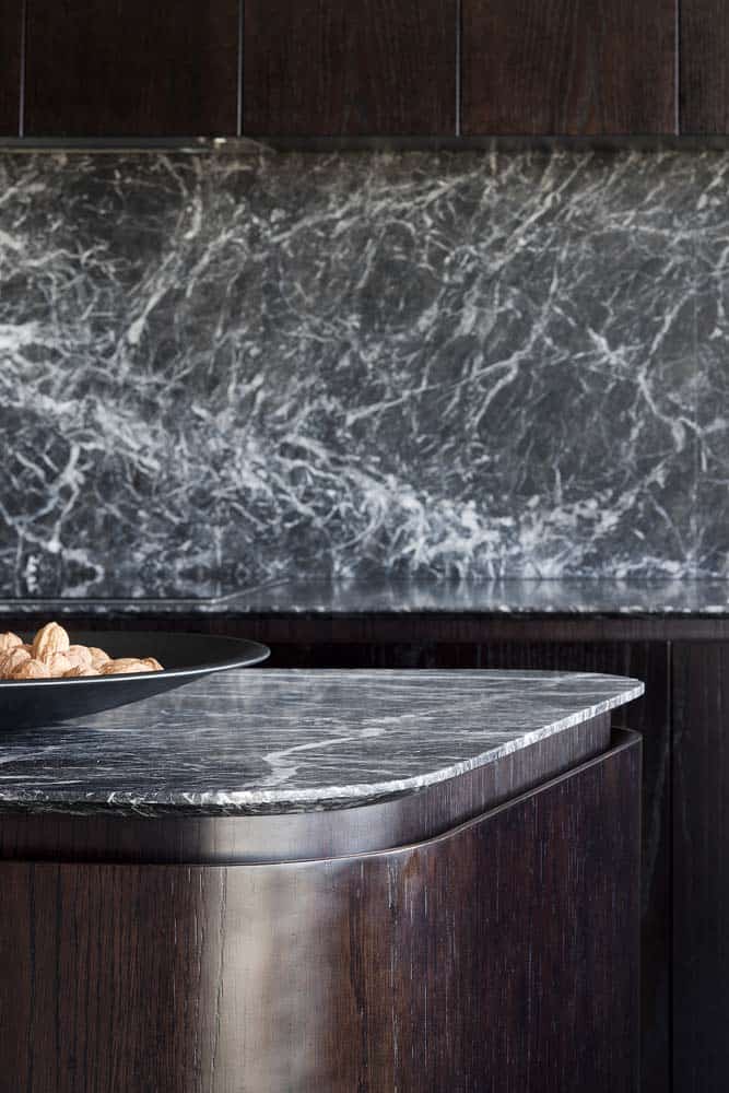 grigio perla kitchen island details