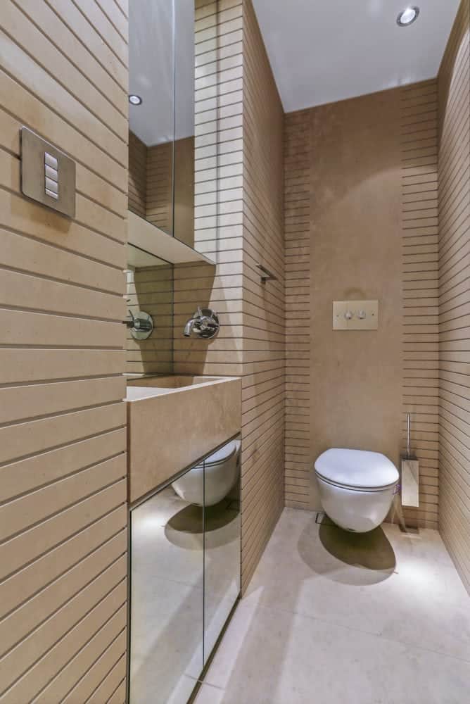 limestone persiano guest bathroom