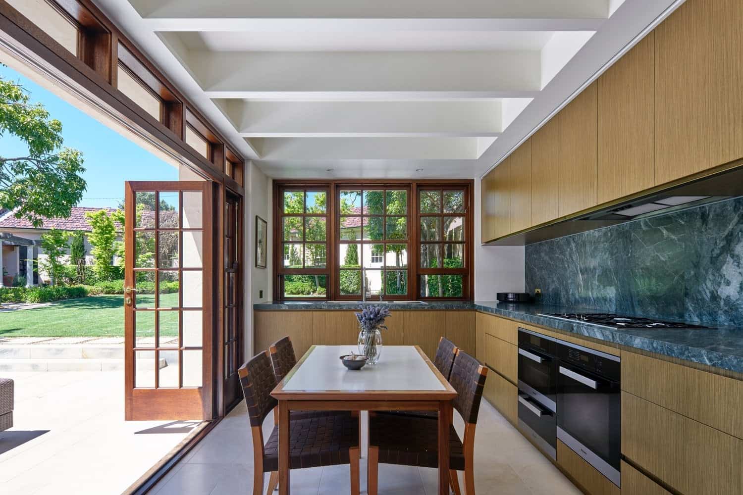 multicolour green kitchen benchtops