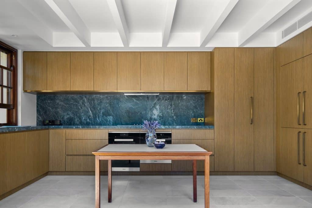 multicolour green kitchen splashback