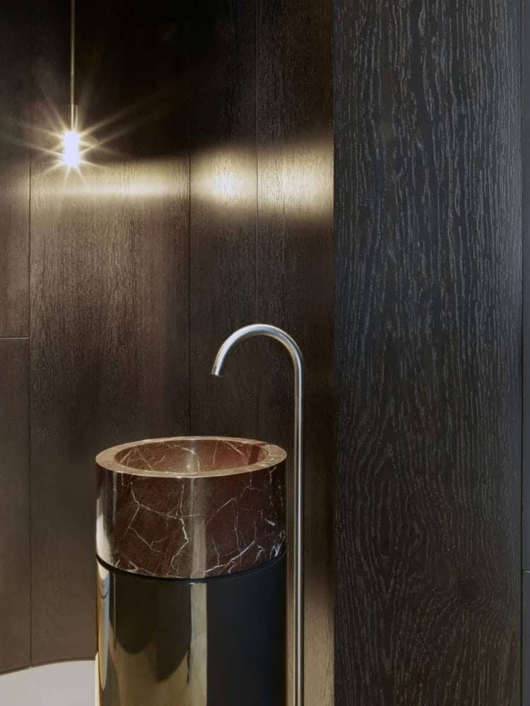 rosso lepanto solid marble basin