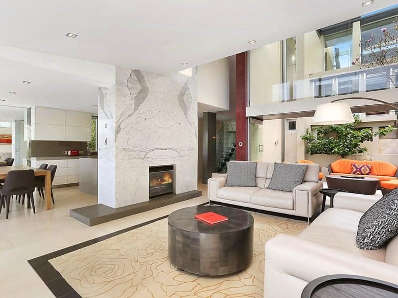 statuario bookmatch fireplace surround