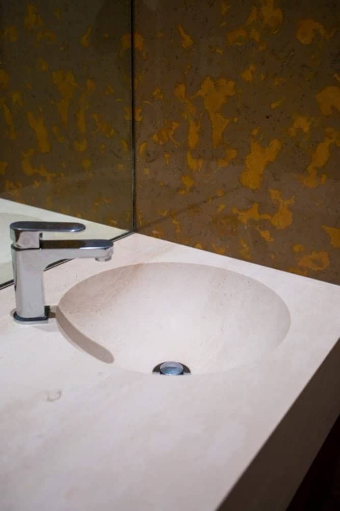 travertine navona solid basin