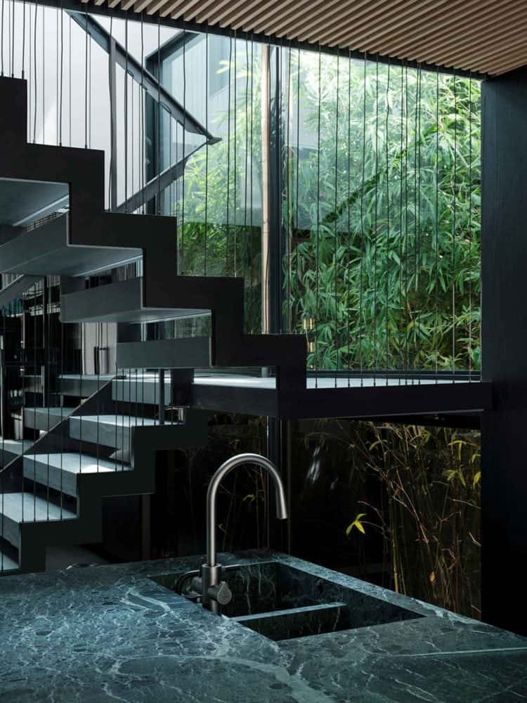 verde alpi marble kitchen sink
