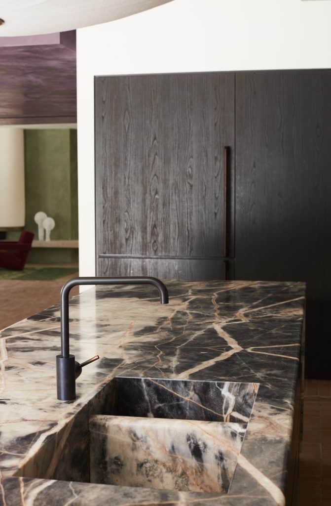 Dover Heights Black Panther Onyx Integrated Sink kitchen Island