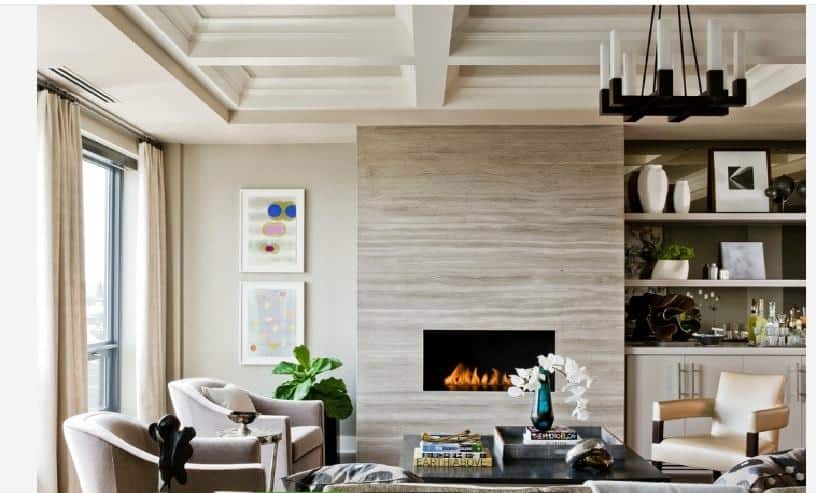 Travertine Silver Fireplace