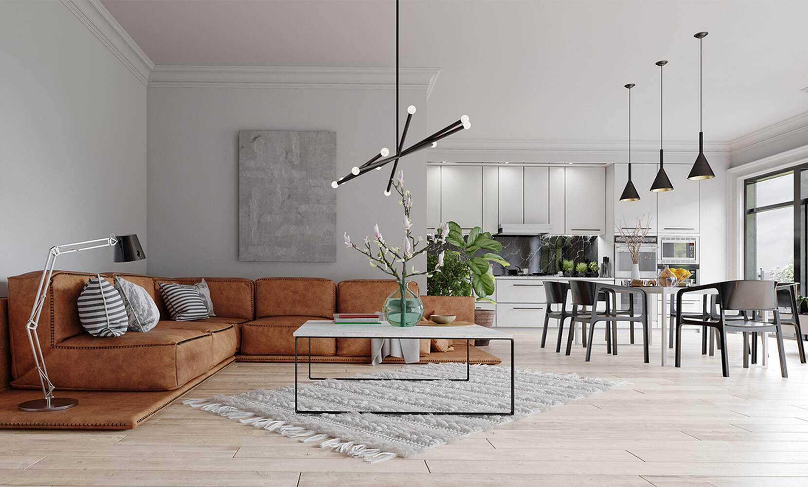 Dine in Luxury by Matching Marble with Leather