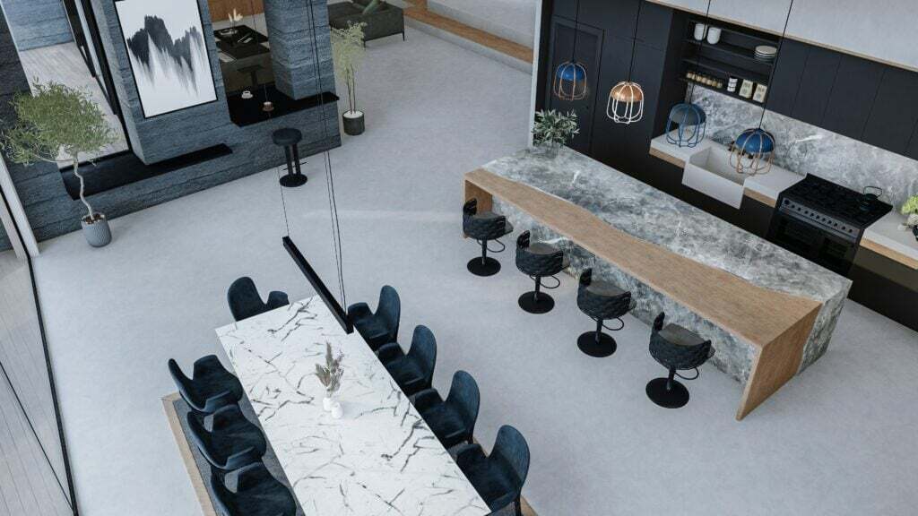 Combining Leather and Marble for Dining Rooms