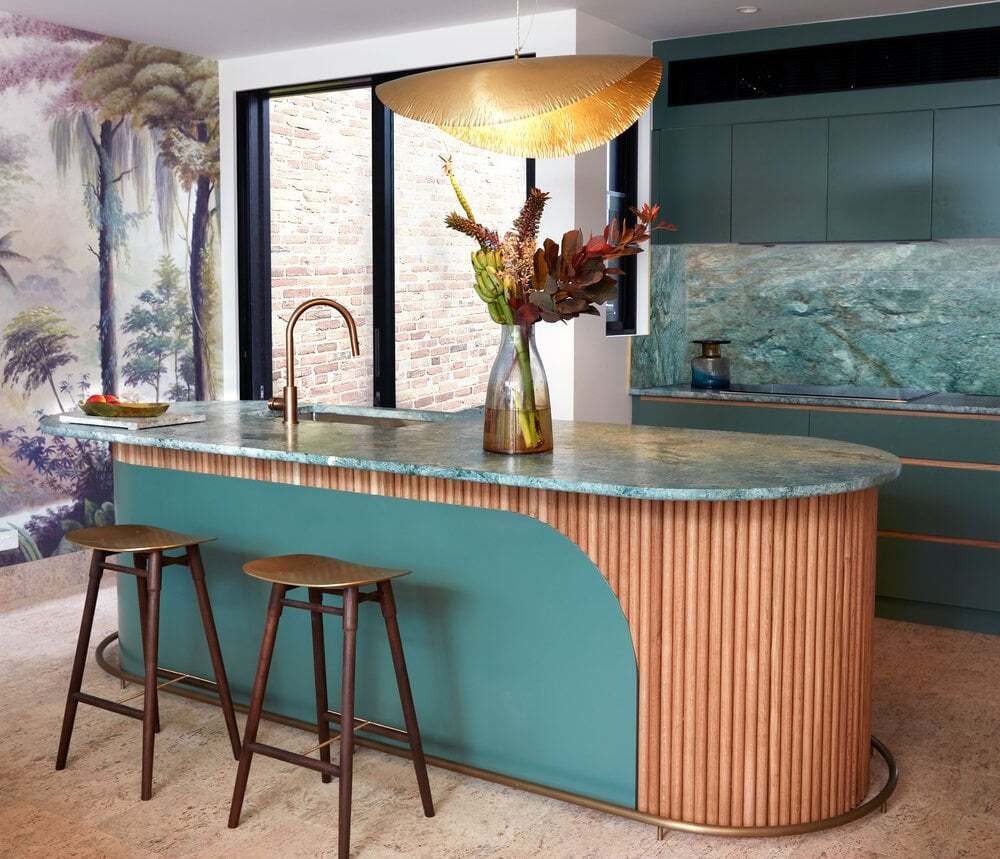 Turquoise Green Granite Kitchen Splashback Enmore Residence