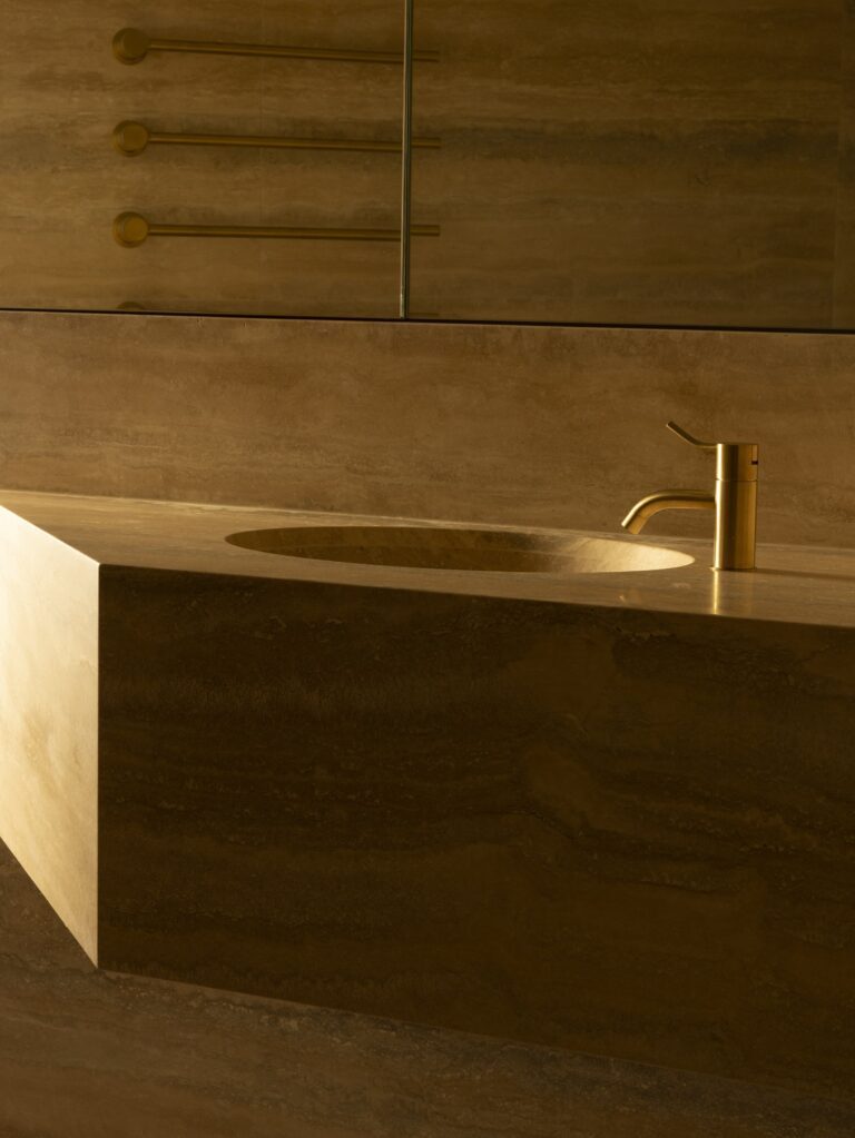 Silver Travertine Sink 1